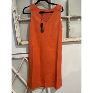 NWT Talbots size 6 orange tweed sheath sleeveless dress